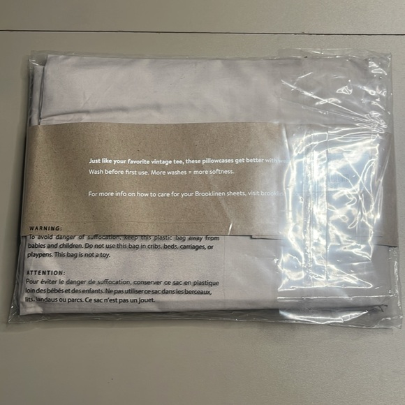 Classic Percale Standard Pillowcases, Warm Grey - Picture 3 of 3